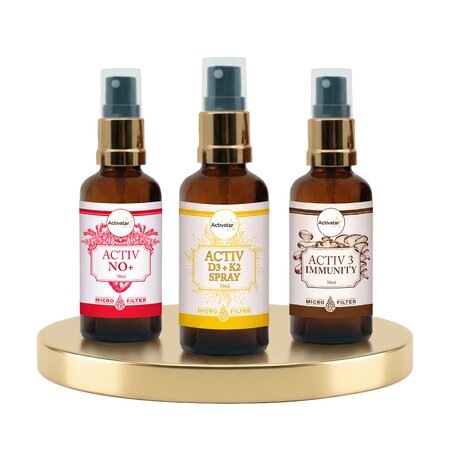 Activ NO+ sprej 50 ml, Activ 3 Imunity sprej 50 ml, Activ D3 + K2 sprej 50 ml